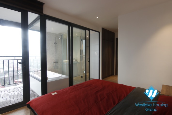 A modern serviced apartment with beautiful city view for rent in Ba Dinh District 